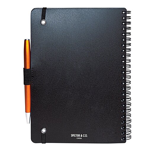 Additional Image 3 - a black notebook with orange pen