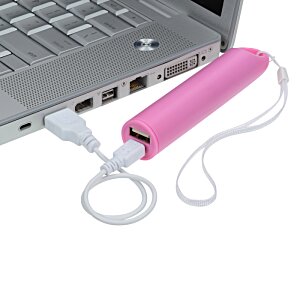 Additional Image 2 - a pink usb cable attached to a silver laptop