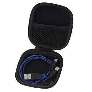 Additional Image 1 - a black case with a blue cord inside