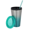 View Image 2 of 3 of Chroma Stainless Tumbler with Straw - 16 oz. - 24 hr