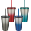 View Image 3 of 3 of Chroma Stainless Tumbler with Straw - 16 oz. - 24 hr