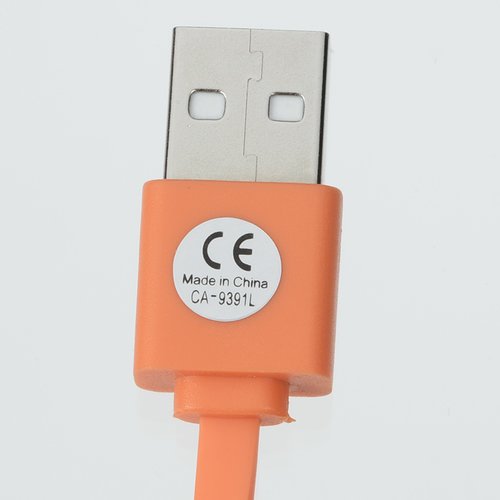 Additional Image 2 - an orange usb cable with a white circle on it