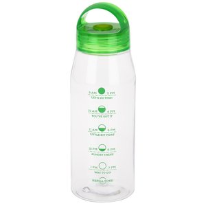 Additional Image 1 - a clear plastic water bottle with a green lid