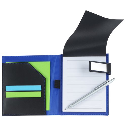 Additional Image 1 - a blue and white folder with black and green stripes