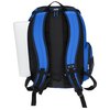 a blue and black backpack