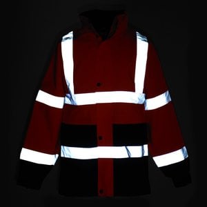 Additional Image 3 - a red and black jacket with white stripes