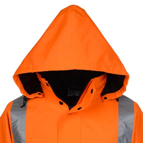 Additional Image 2 - a person wearing an orange jacket with a grey stripe