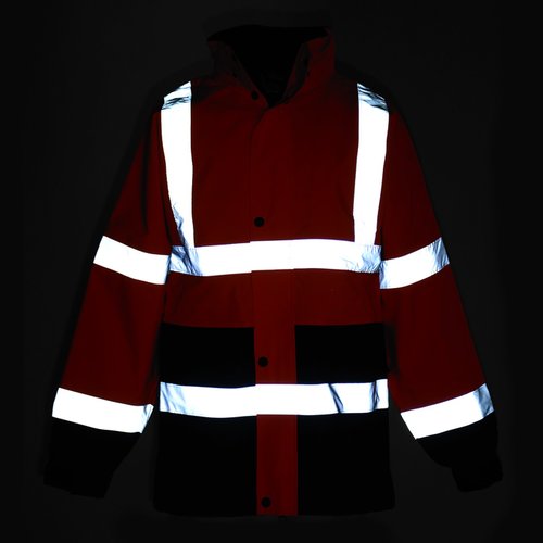 Additional Image 3 - a red and black jacket with white stripes