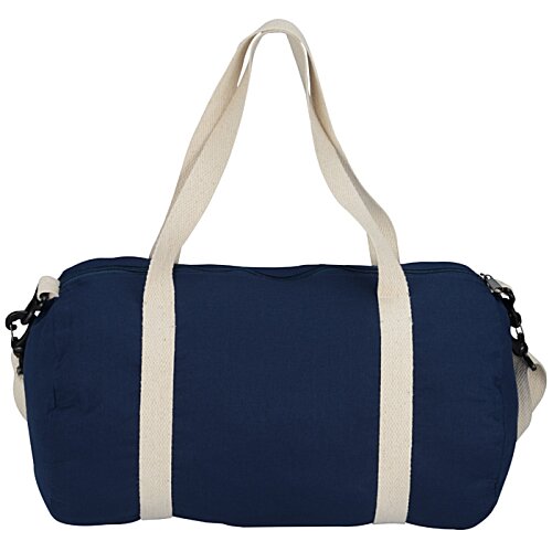 Additional Image 2 - a blue duffel bag with white straps