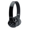 a black headphones on a white background