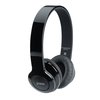 a black headphones on a white background
