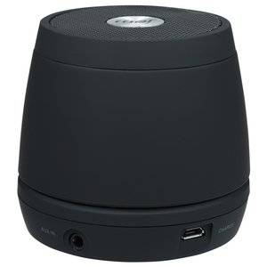 Additional Image 2 - a black round object with a silver button