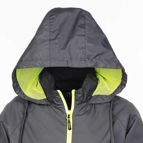 Additional Image 1 - a grey and yellow hooded coat