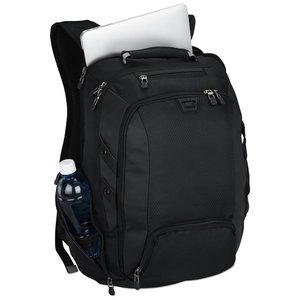 Additional Image 1 - a black backpack with a white paper on it