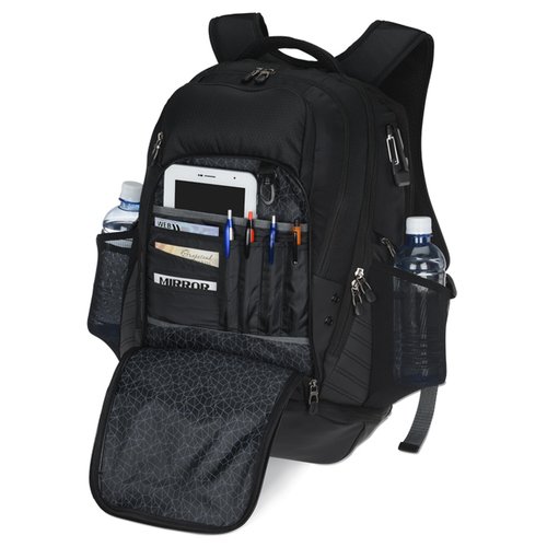 Additional Image 1 - a black backpack with a camera