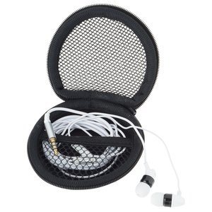 Additional Image 2 - a black and white case with ear buds