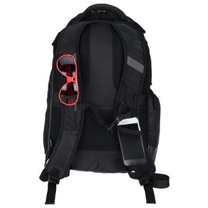 Additional Image 3 - a black backpack with red straps