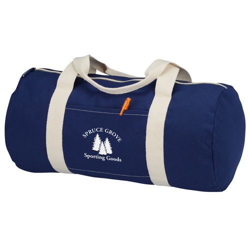Additional Image 1 - a blue and white duffel bag