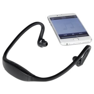 Additional Image 1 - a black earbud with a bluetooth headset