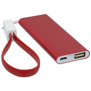 Additional Image 4 - a red power bank with a cord