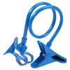 a blue plastic clip on a white background