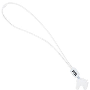 Additional Image 1 - a white lanyard with a black clasp