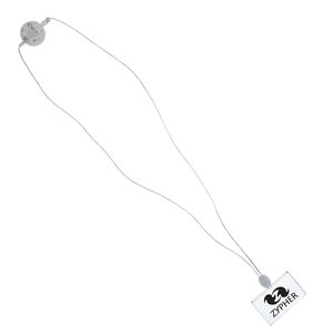 Additional Image 1 - a white lanyard with a black and silver object
