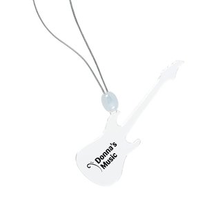 Additional Image 3 - a white guitar pendant on a string