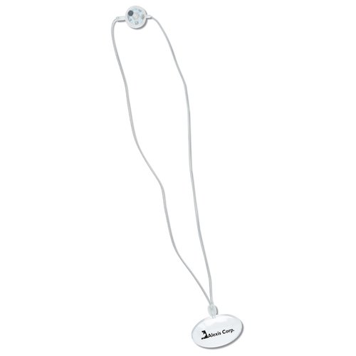 Additional Image 2 - a white necklace with a white circle on it