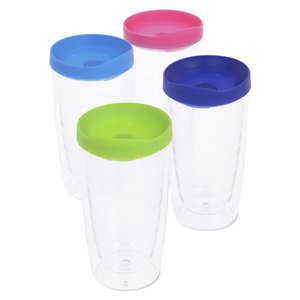 Additional Image 2 - a group of plastic cups with different colored lids