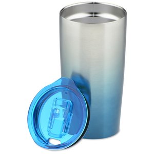 Additional Image 1 - a blue and white tumbler with a lid