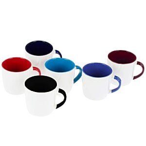 Additional Image 1 - a group of white mugs with different colors of paint