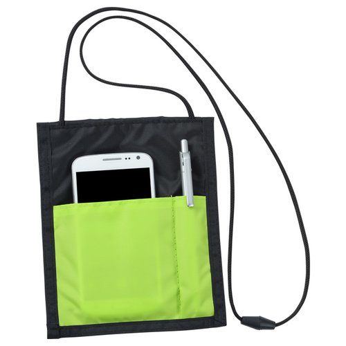 Additional Image 3 - a green and black pouch with a phone and a pen