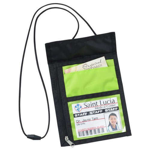 Additional Image 4 - a green badge holder with a string