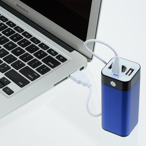 Additional Image 3 - a blue battery next to a laptop