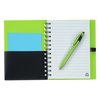 a notebook with a pen