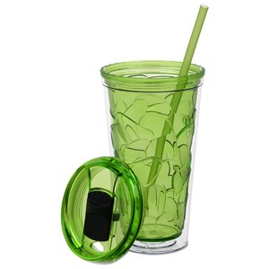 Additional Image 1 - a green glass with a straw