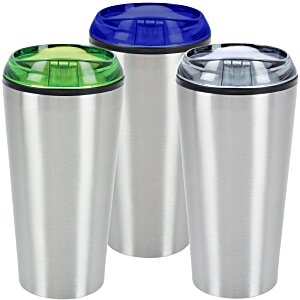 Additional Image 3 - a group of white cups with blue and green lids