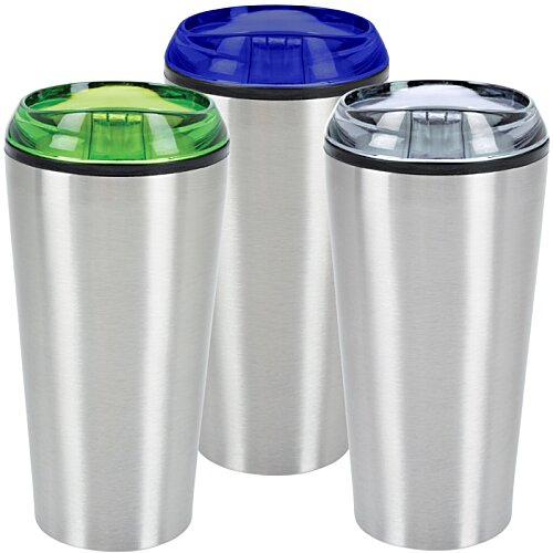 Additional Image 3 - a group of white cups with blue and green lids