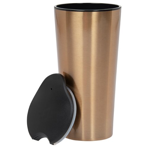 Additional Image 3 - a gold cup with a black lid