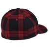 a black and red plaid hat