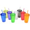 Additional Image 1 - a group of colorful cups with straws