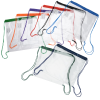 a group of plastic bags with colorful handles