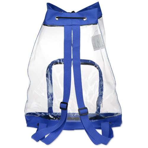 Additional Image 2 - a clear backpack with blue straps