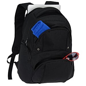 Additional Image 2 - a black backpack with a blue pocket