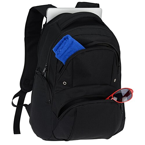 Additional Image 2 - a black backpack with a blue pocket