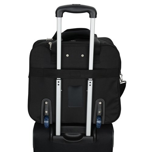 Additional Image 1 - a black suitcase with silver handles