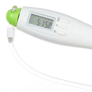 Additional Image 5 - a white electronic thermometer with a green cap