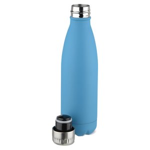 Additional Image 1 - a blue water bottle with silver cap
