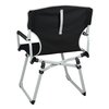 a black chair with metal legs